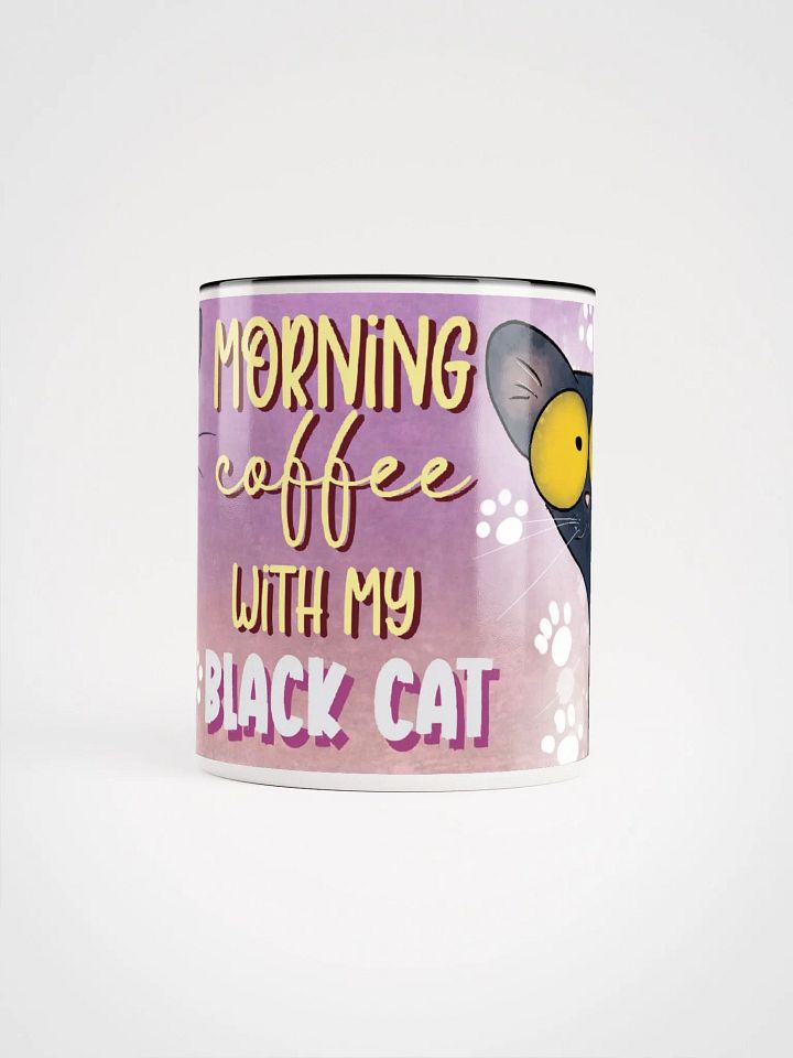Morning Coffee With My Black Cat Accent Mug product image (2)