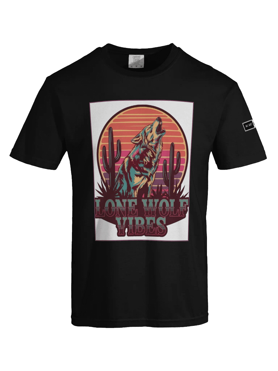 "LONE WOLF VIBES" 100% cotton T-shirt product image (14)