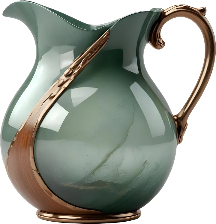 Jade Signature – Zen Pitcher in Green Jade and Bronze PNG product image (1)