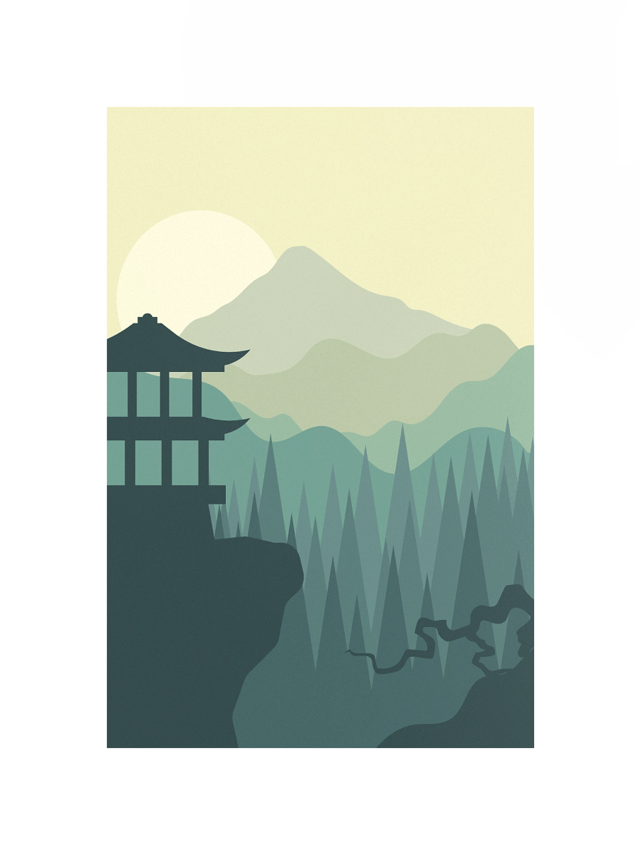 Pagoda Cliff Landscape Poster product image (11)