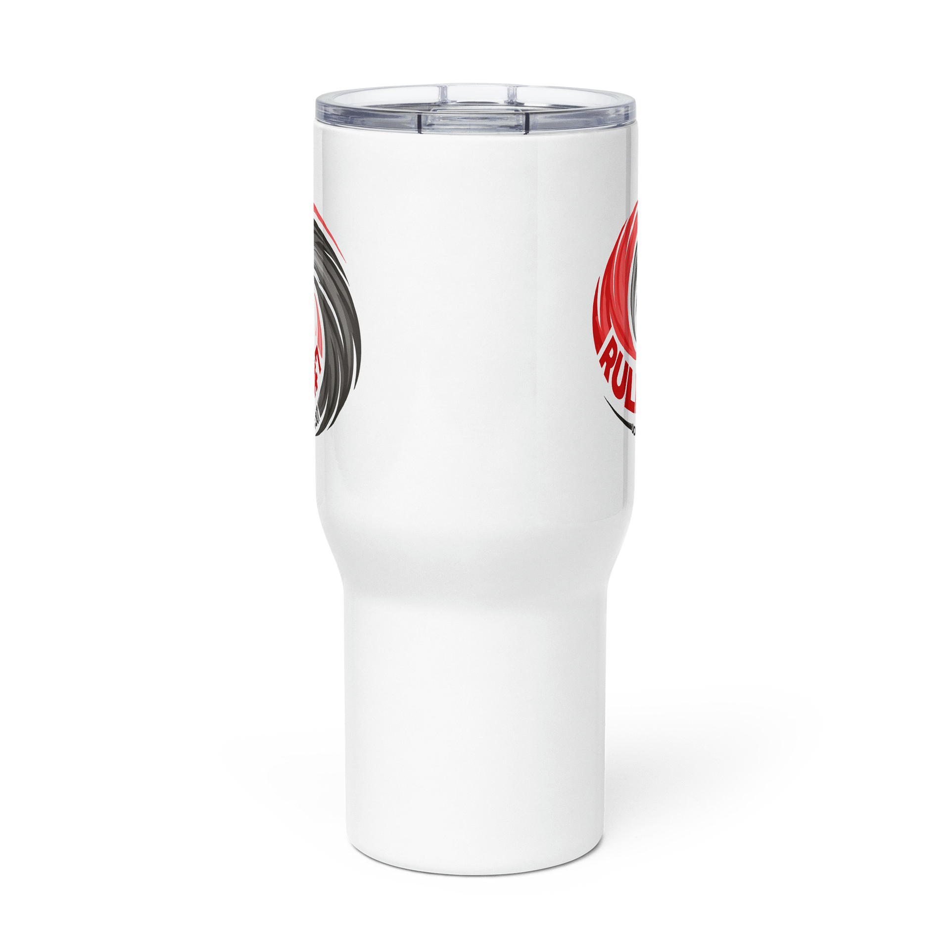 Rule #7 Stainless Steel Travel Mug Pewter and Red product image (3)