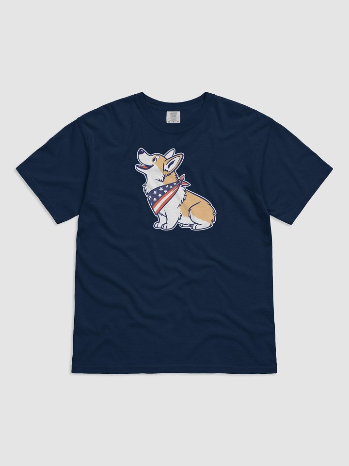 Cute Corgi Graphic T-Shirt, 4th of July, Patriotic Unisex Garment-Dyed Tee product image (2)