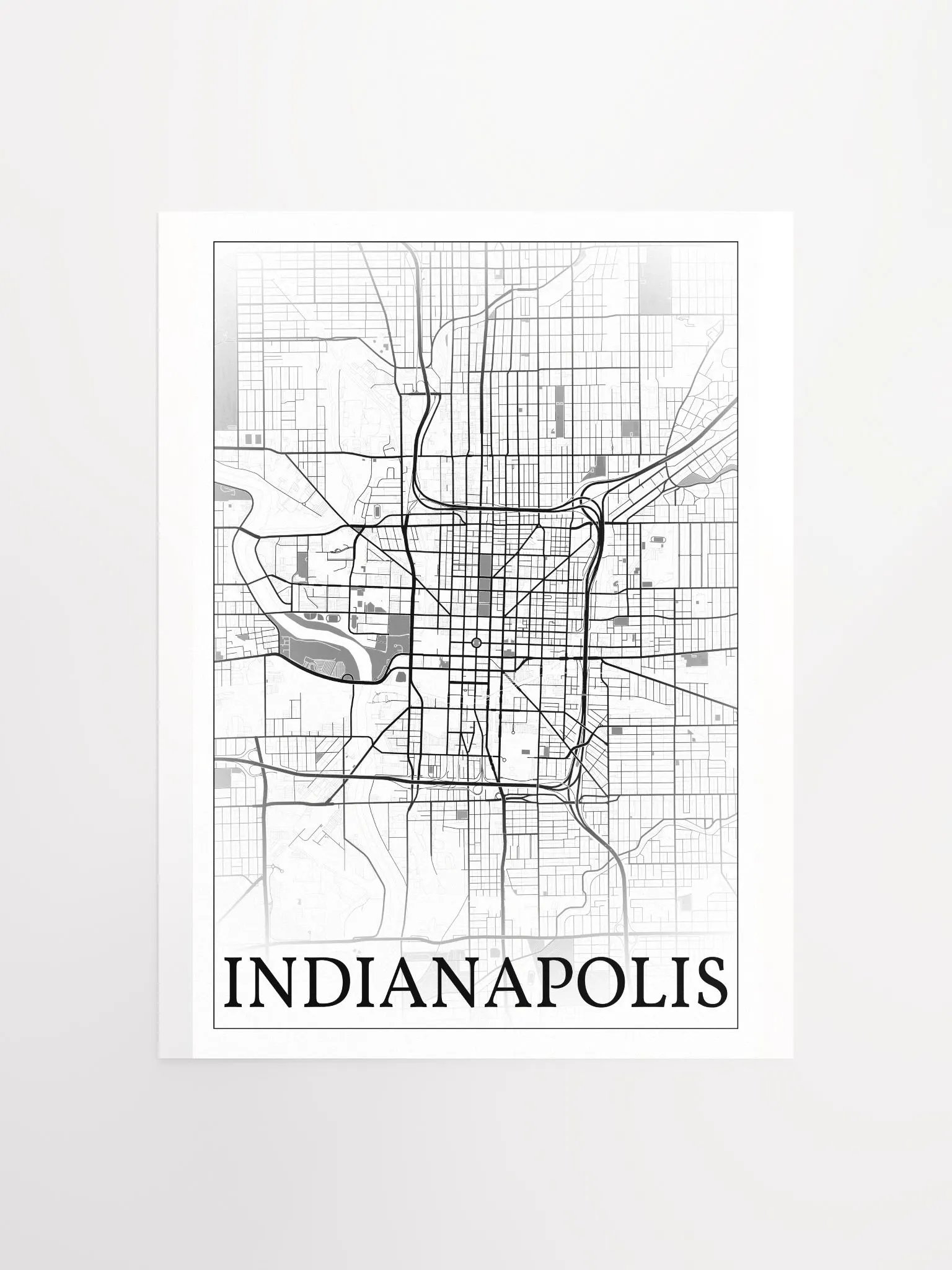 Indianapolis, Indiana, USA, city map print product image (4)