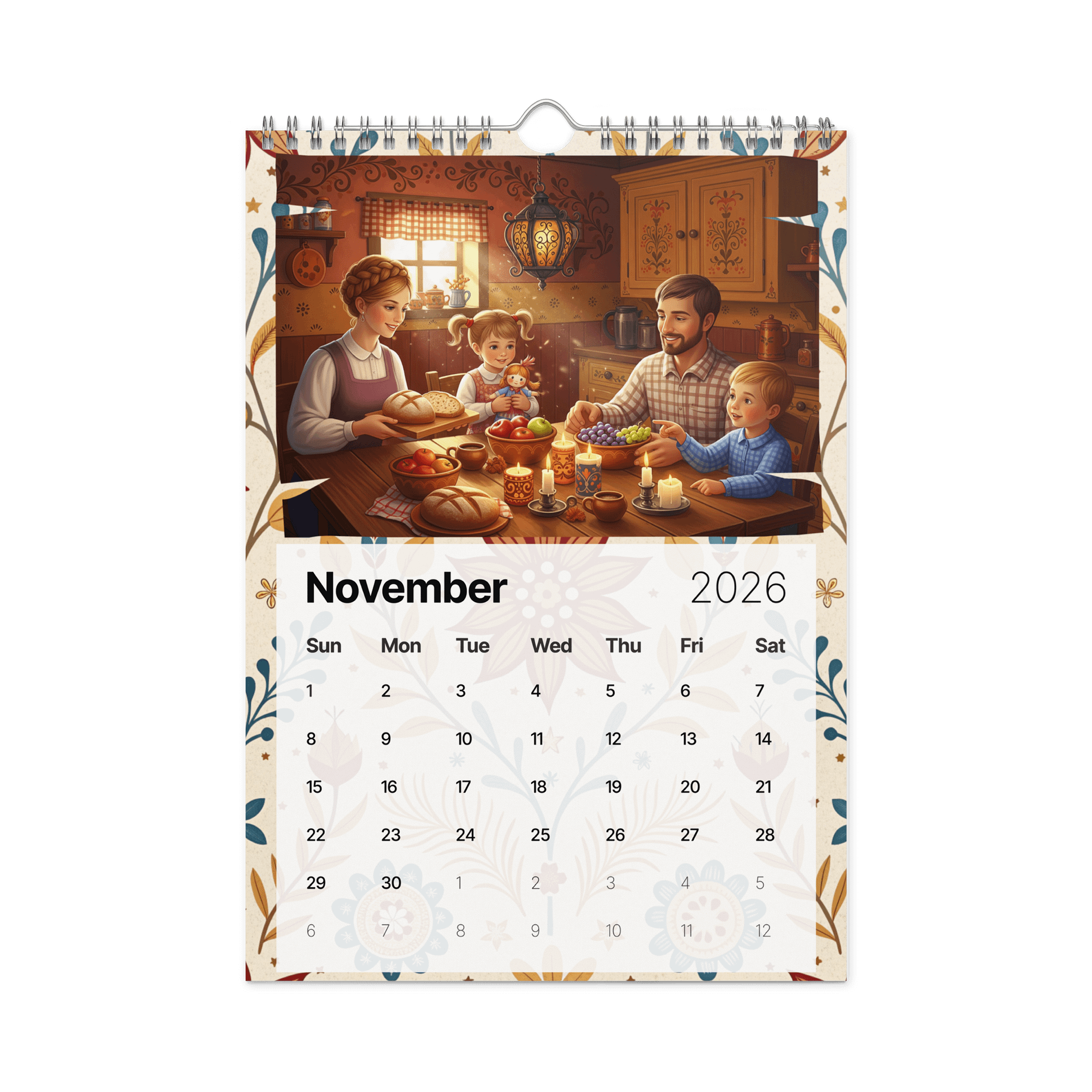 Folk Art Wall Calendar 2026 – A Year of Colorful Tradition and Timeless Charm product image (11)