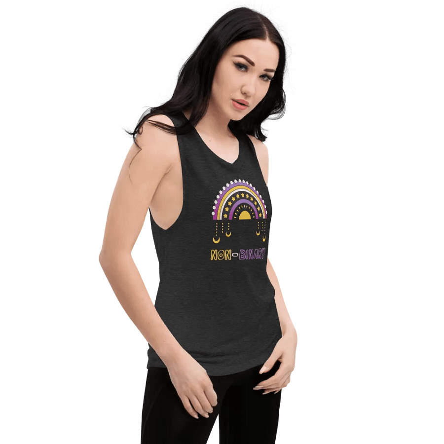 Non-Binary Rainbow Fitted Muscle Tank product image (10)