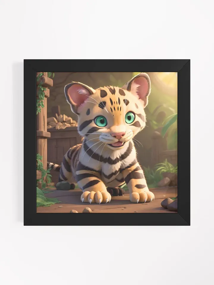 Endangered Species - Mexico - Ocelot Eco-Friendly Ayous Wood Framed Poster product image (1)