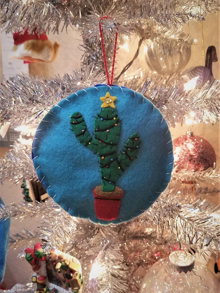 Festive Cactus Felt Ornament product image (1)