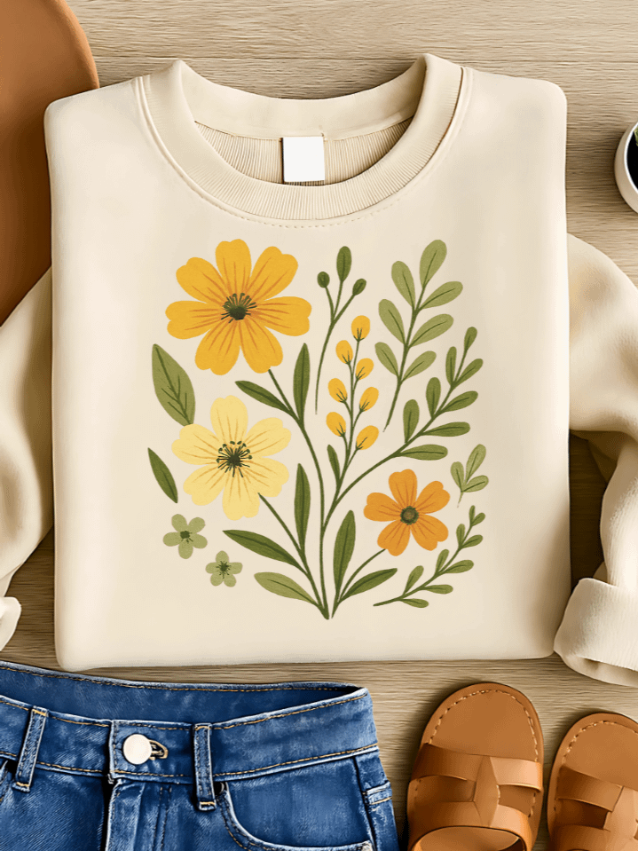 Floral Cottagecore Spring Sublimation PNG – Cozy Bohemian Floral Clipart for T-Shirts – Fresh & Charming Seasonal Design – 300 DPI Instant Digital Download product image (1)