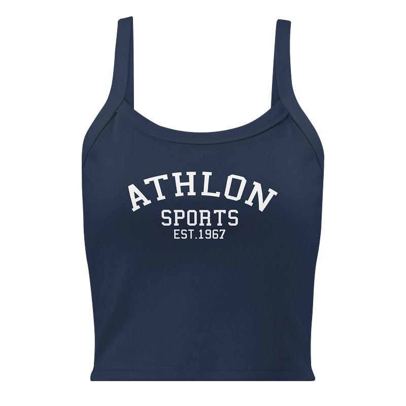 Athlon Sports | White Logo Women's Ribbed Tank