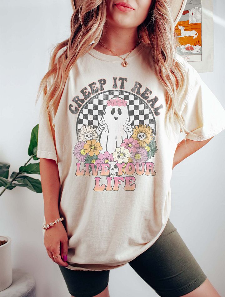 Creep It Real Floral Hippie Ghost T-Shirt | T-Shirt | Funny Fall and Halloween Design product image (10)
