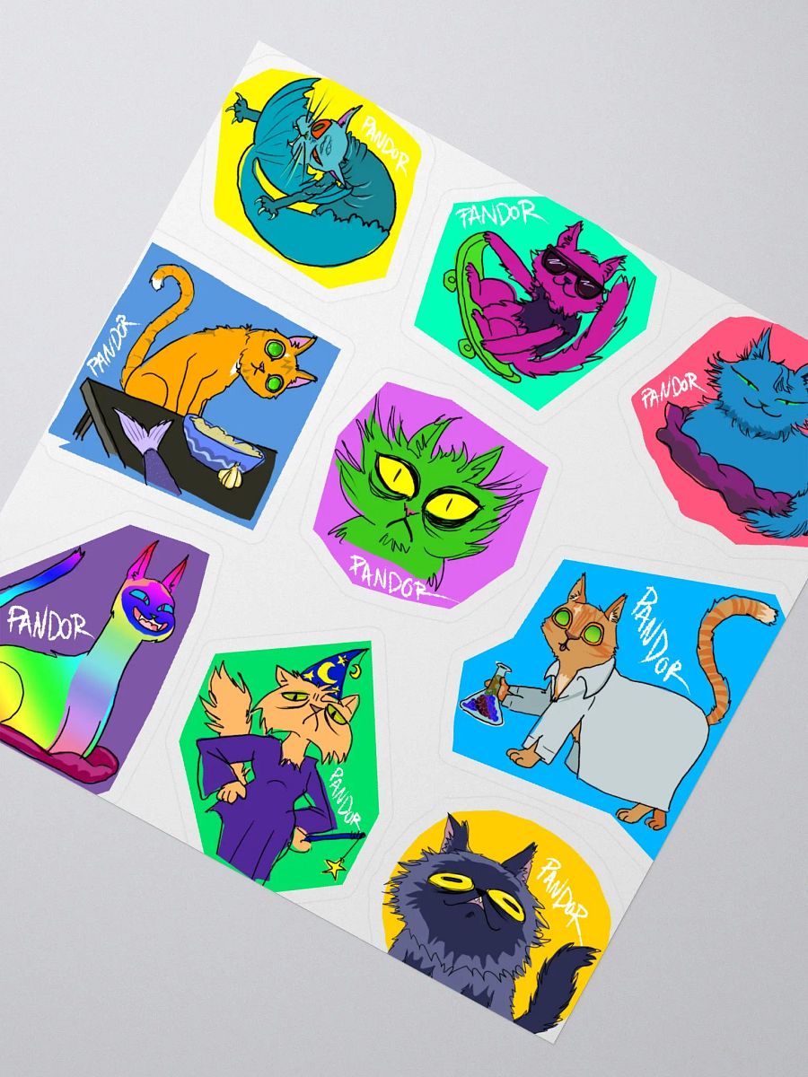 Stickersheet of Fantasmic Scrungled Cats from Pandor's Laboratory product image (2)