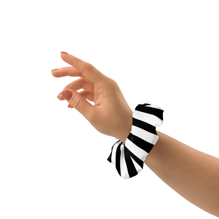Black and White stripes and hearts/All-Over Print Scrunchie by Sublicolor product image (3)