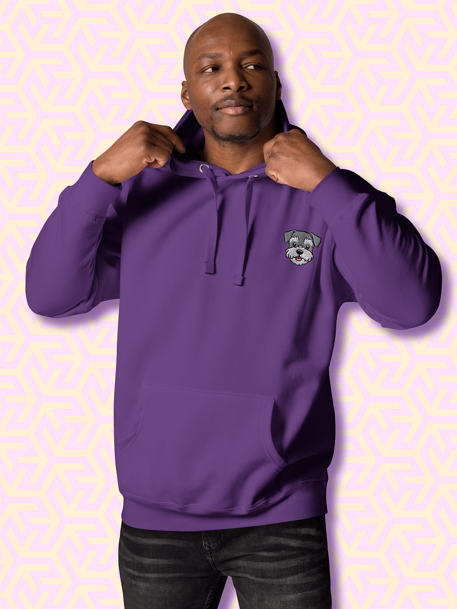 Happy Miniature Schnauzer Pup Embroidered Premium Hoodie product image (4)