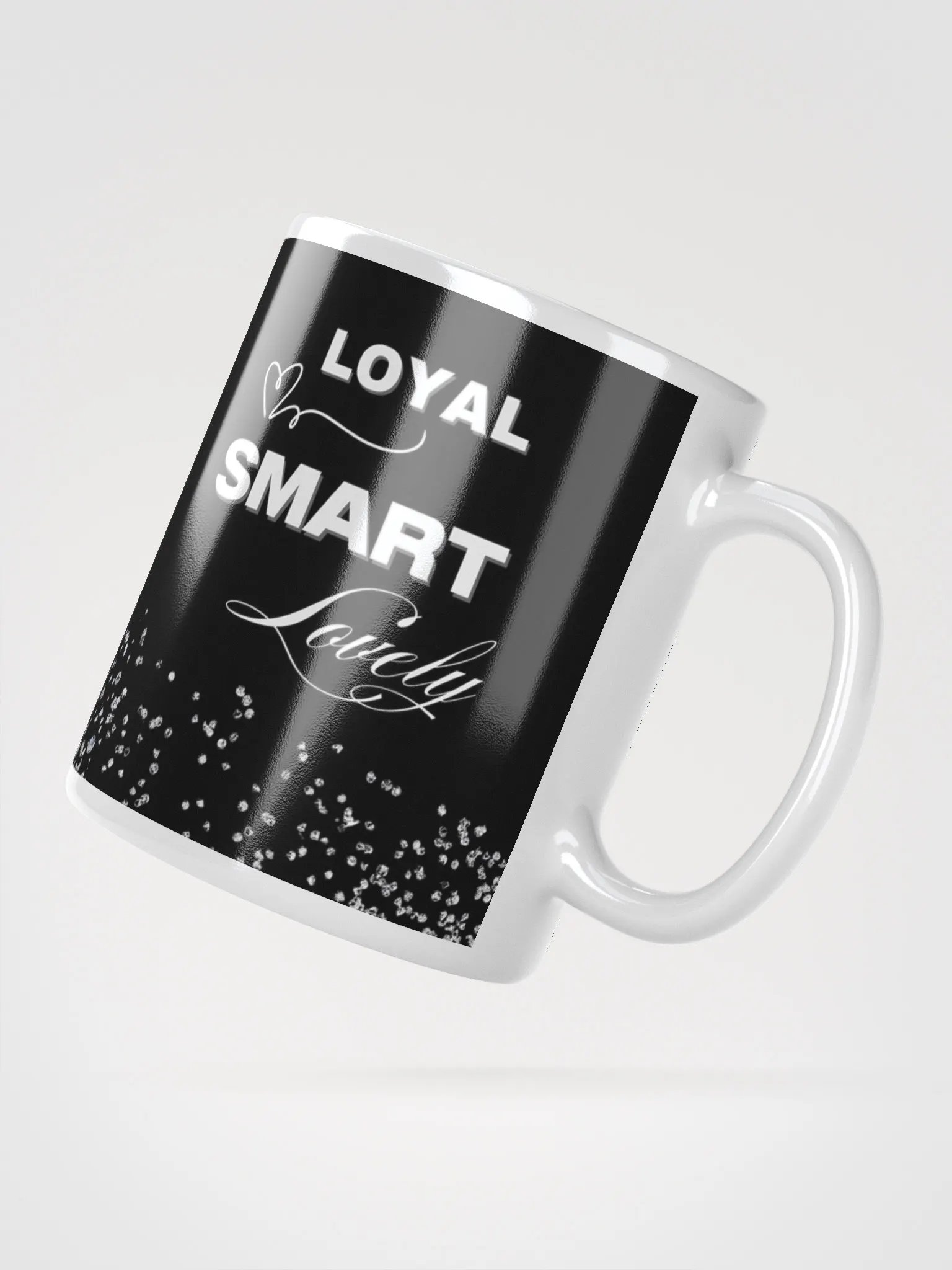 Diamond Heart White Glossy Mug product image (2)
