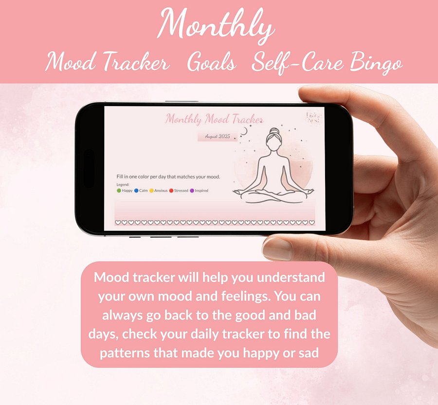 Self-Care Bingo Planner Digital Printable Gentle Wellness Tracker product image (3)