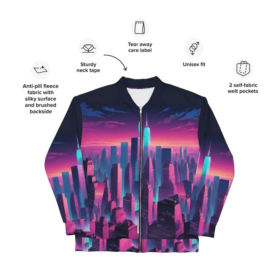 Vaporwave New York City Bomber Jacket product image (3)
