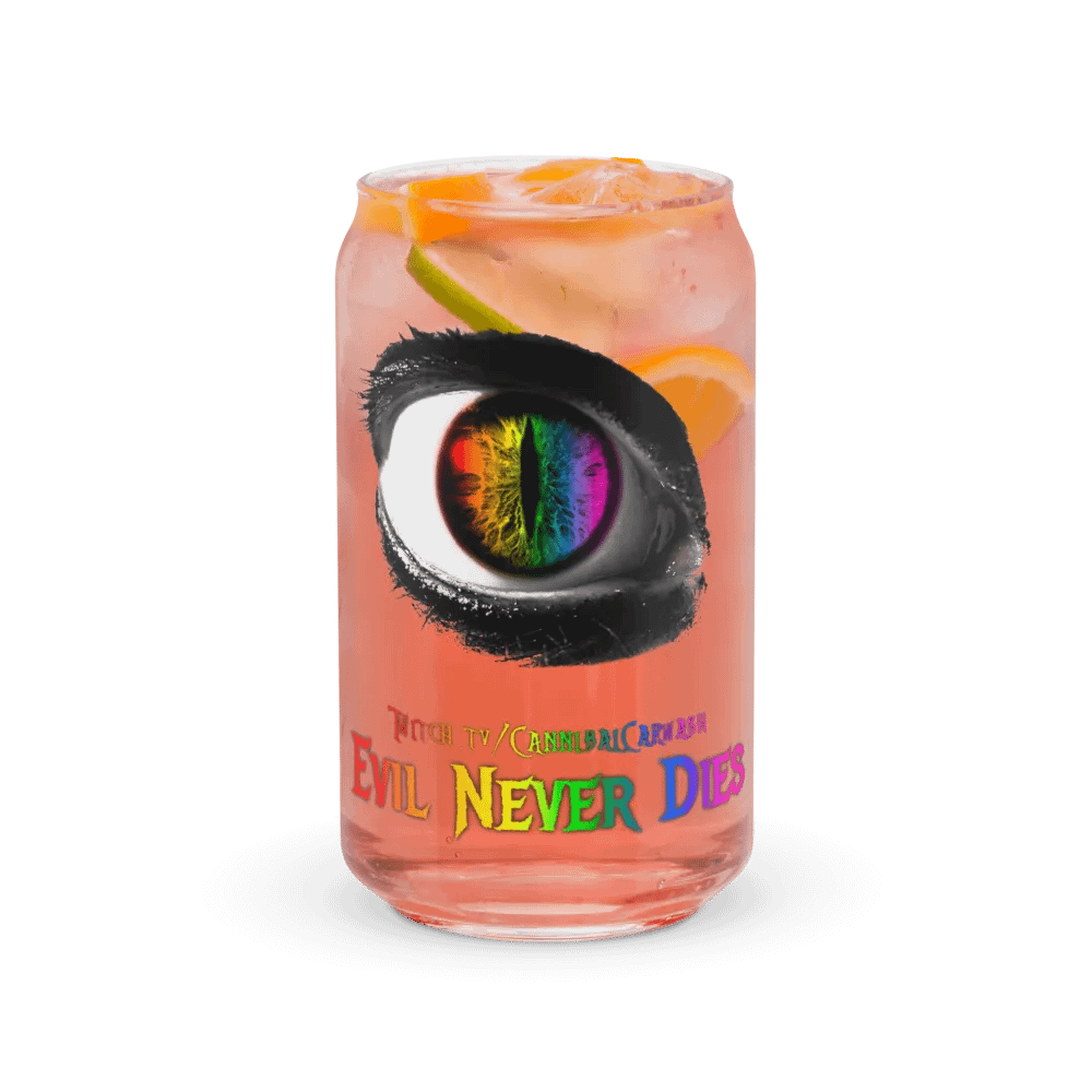 Rainbow Evil Never Dies Logo Glass Cup product image (37)