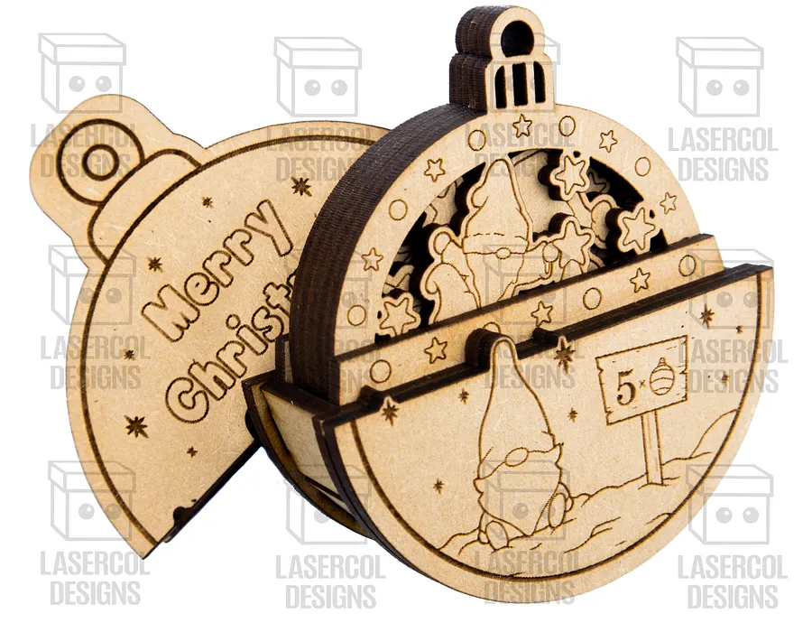 Small Ornaments Box (Gnomes version) - Laser Cut Files product image (7)