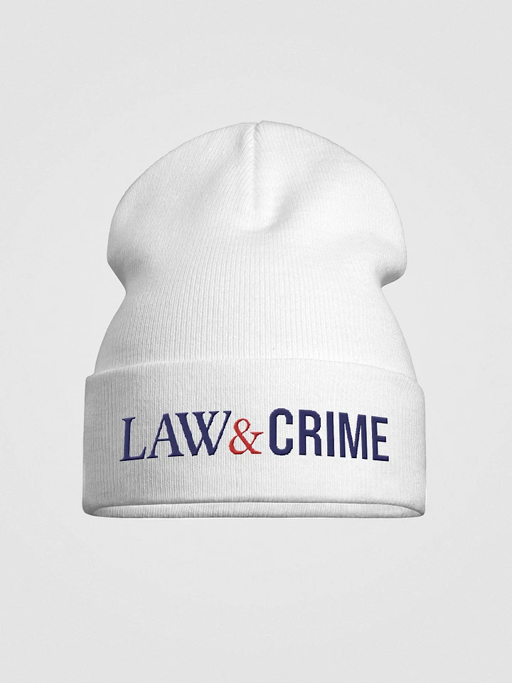 Law & Crime Cuffed White Beanie product image (1)