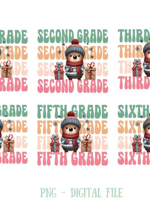 Christmas Otter Teacher sublimation bundle product image (1)