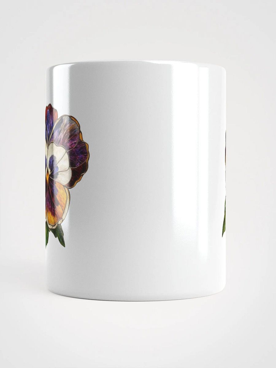 Stained Glass Pansy Paradise White Glossy Mug product image (14)
