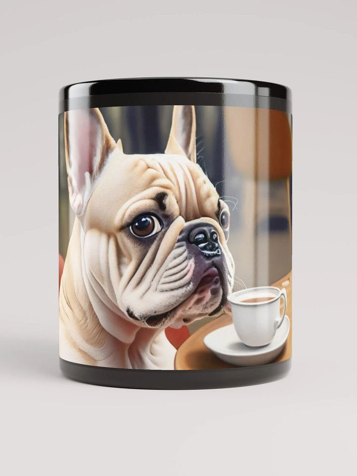 French Bulldog Elegance: Black Glossy Mug for Sophisticated Dog Lovers product image (1)