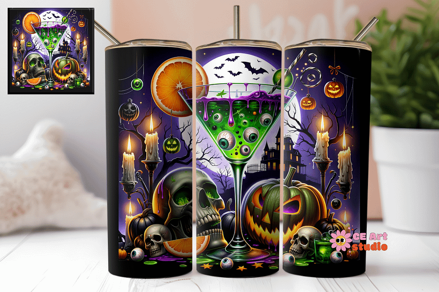 Martini Club Tumbler Wrap PNG product image (1)