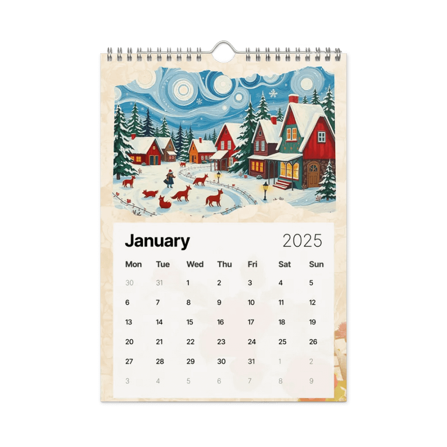 FOLK ART WALL CALENDAR 2025 product image (6)