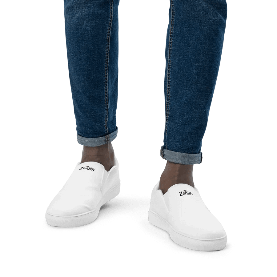 White Zenith Stealth Mode Men's Slip-On Canvas Shoes product image (4)
