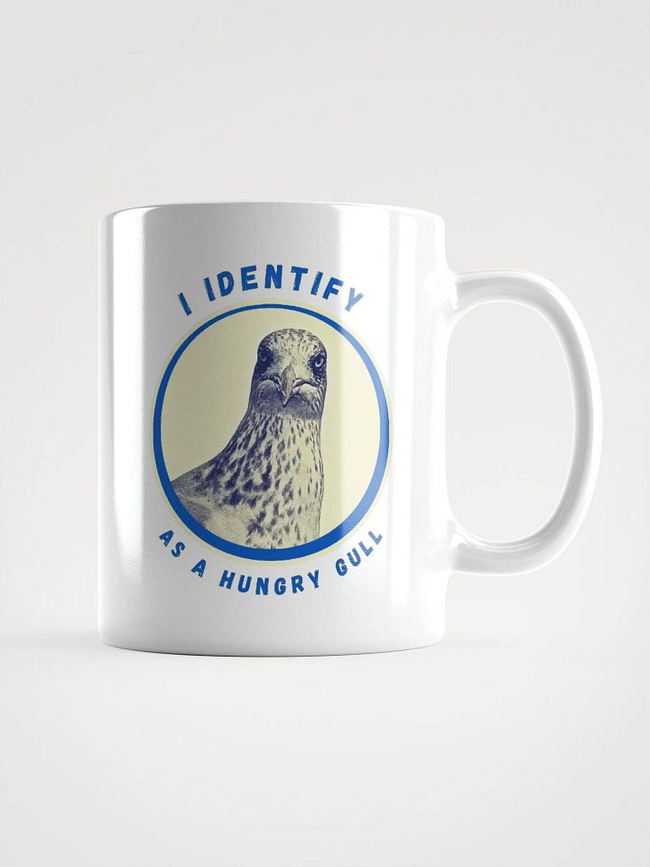 Gavin the Gull - I Identify as a Hungry Gull Glossy White Mug product image (1)