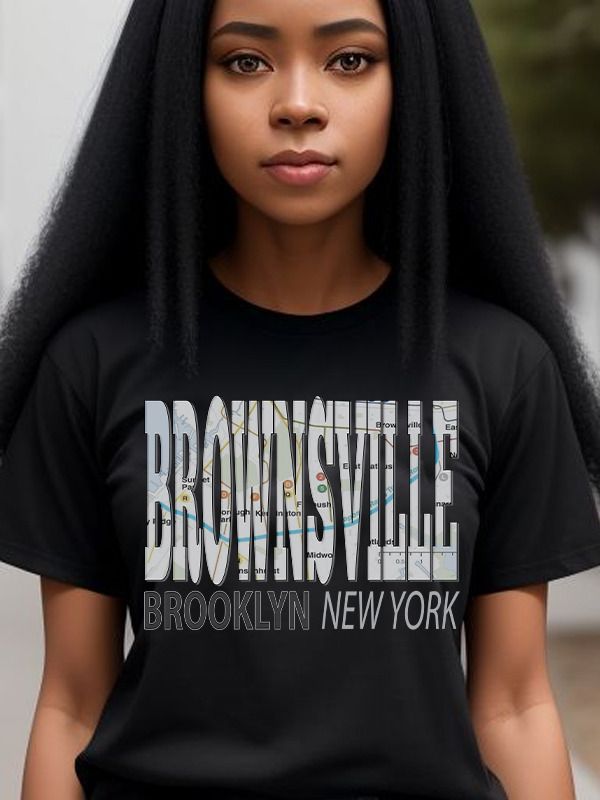Fun Cool Brownsville Brooklyn New York with Subway Map NYC T-Shirt product image (2)