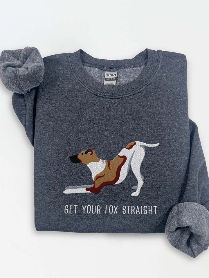 Get Your Fox Straight Sweatshirt (Embroidered) of a Smooth Fox Terrier(Brown & White) product image (1)