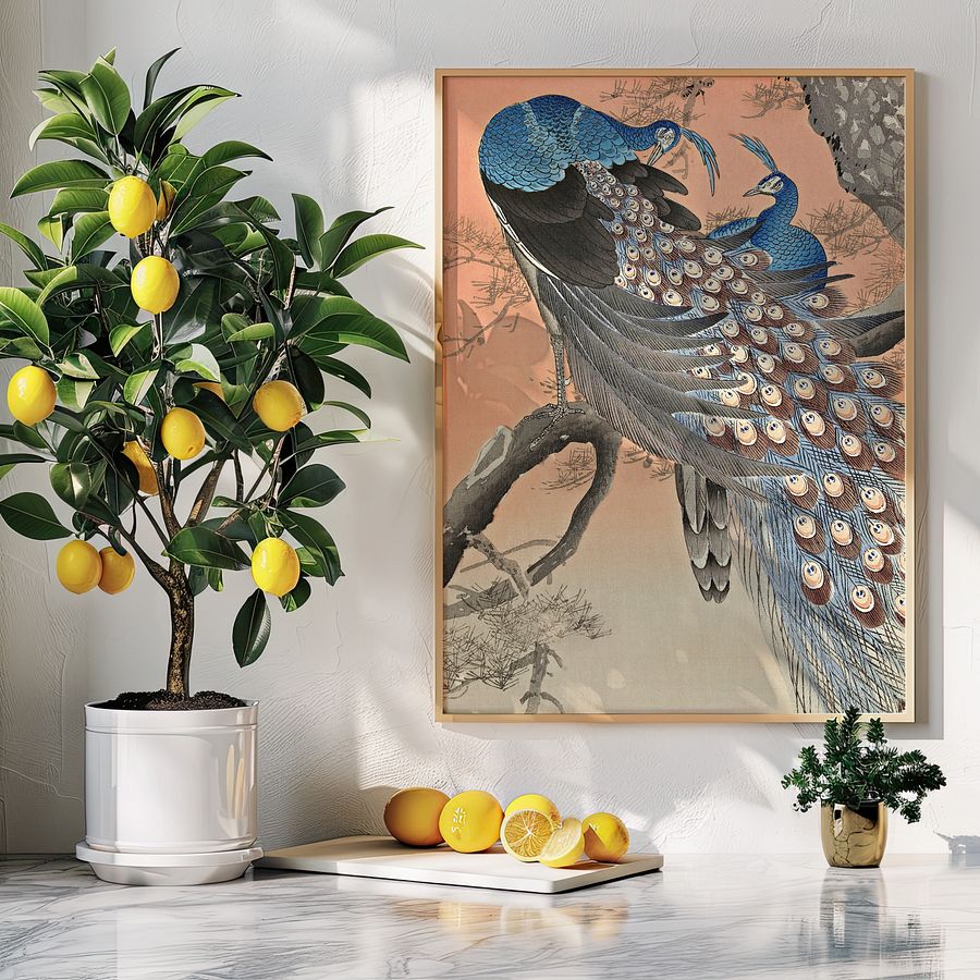 Two Peacocks on Tree Branch (1900 - 1930) by Ohara Koson product image (8)
