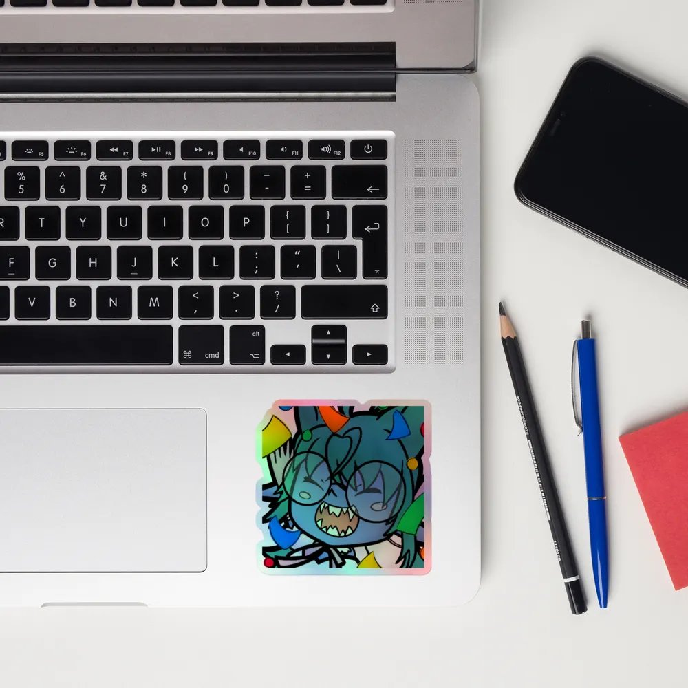 Holographic Shorkface Hype Emote Sticker product image (10)