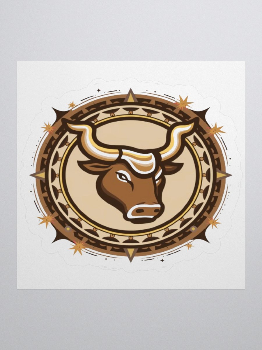 Taurus Zodiac Sticker - Bull with Celestial Border - Premium Vinyl product image (3)