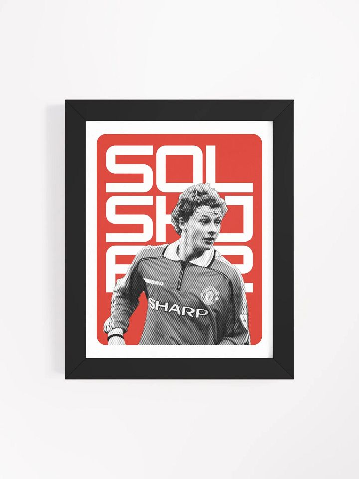 Ole Gunnar Solskjær BW Manchester United Name Art Framed Print product image (2)