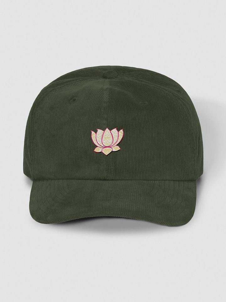 Golden Lotus Corduroy Dad Hat product image (1)
