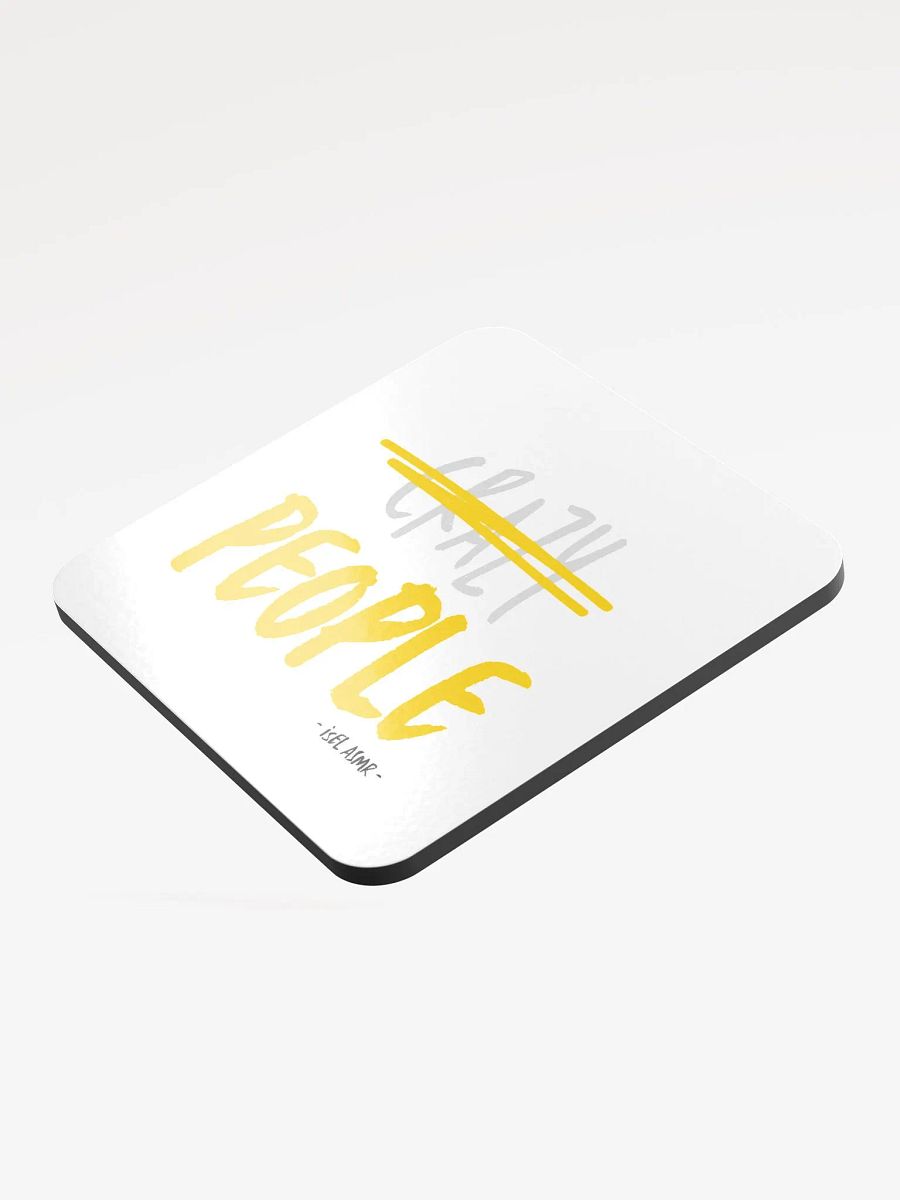 'Crazy People' Glossed Cork Coaster product image (3)