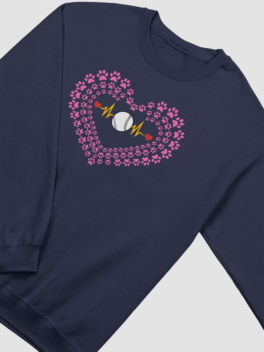 Heart Paw Print Baseball Crewneck Sweatshirt product image (14)