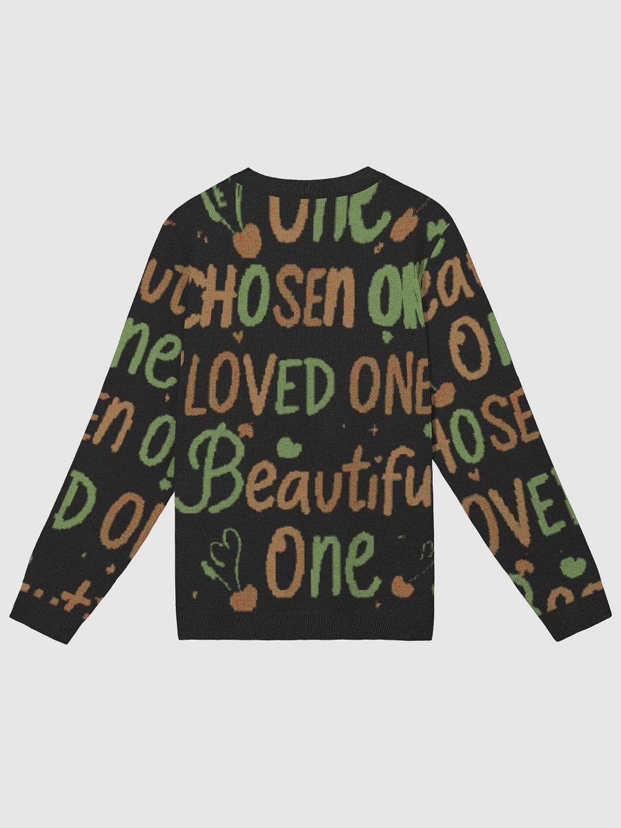 Chosen One, Beautiful One, Loved One” Knitted Sweater – Cozy, Soft, Inspirational Gift for Her or Him – Unisex Warm Pullover product image (9)