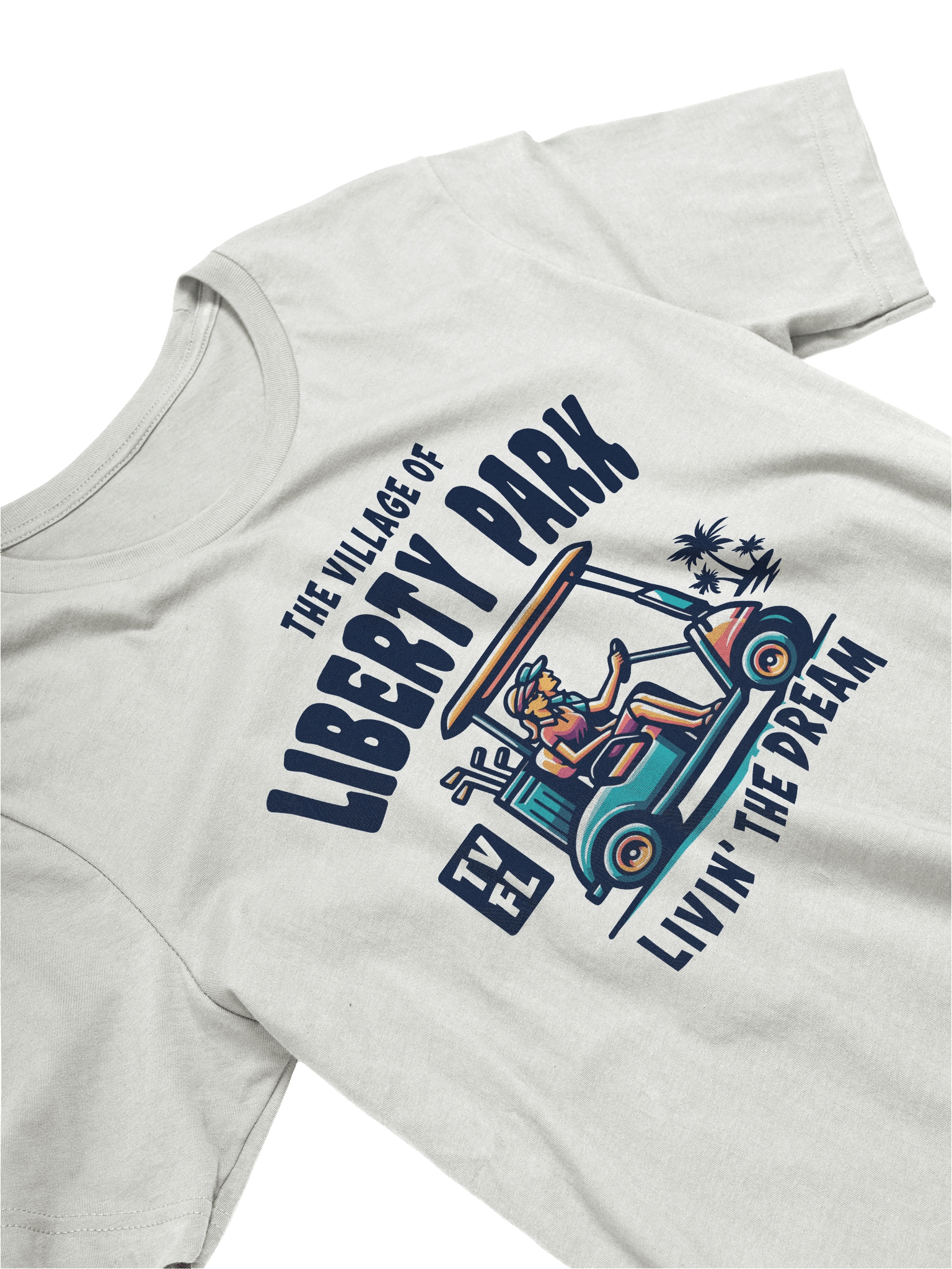 The Village of Liberty Park TV FL Golf Cart Design T-Shirt product image (19)