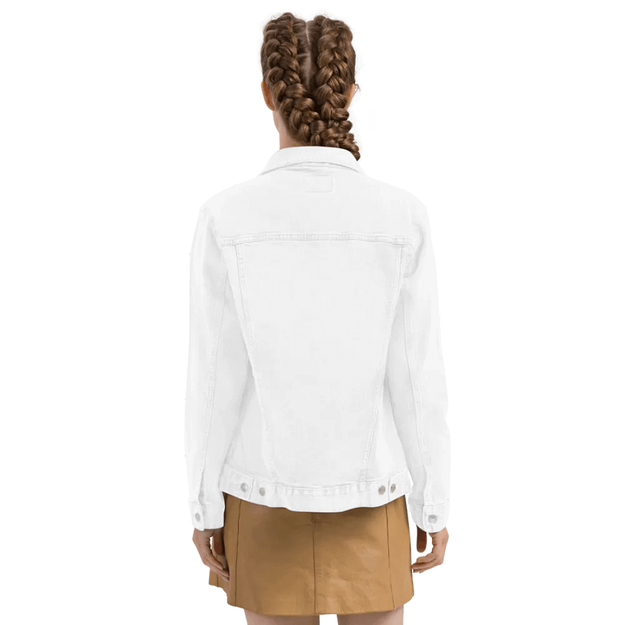 EXCLAIMING MENTALLY (white) embroidered denim jacket product image (4)