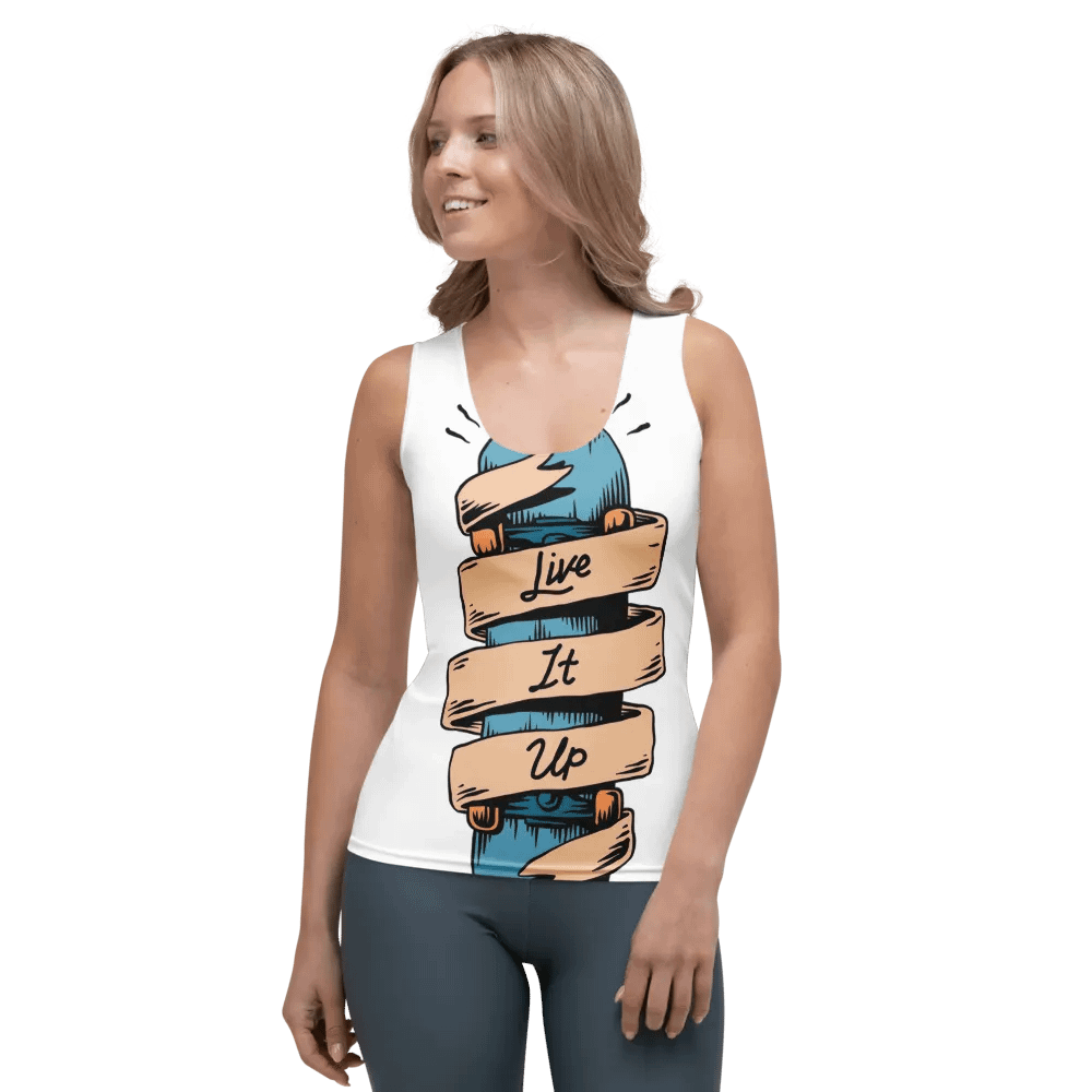 Vibrant 'Live It Up' Skateboard Women's Tank Top product image (1)