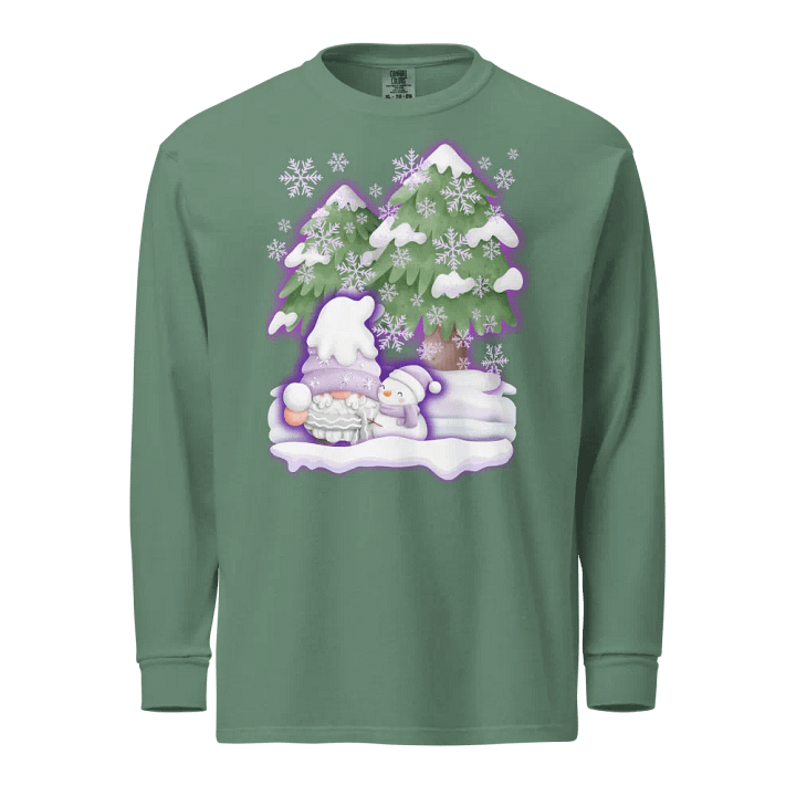 Whimsical Winter Gnome Heavyweight Long Sleeve tee product image (1)