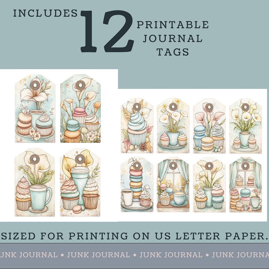 Macaron Lillies - Printable Tags V6 product image (2)