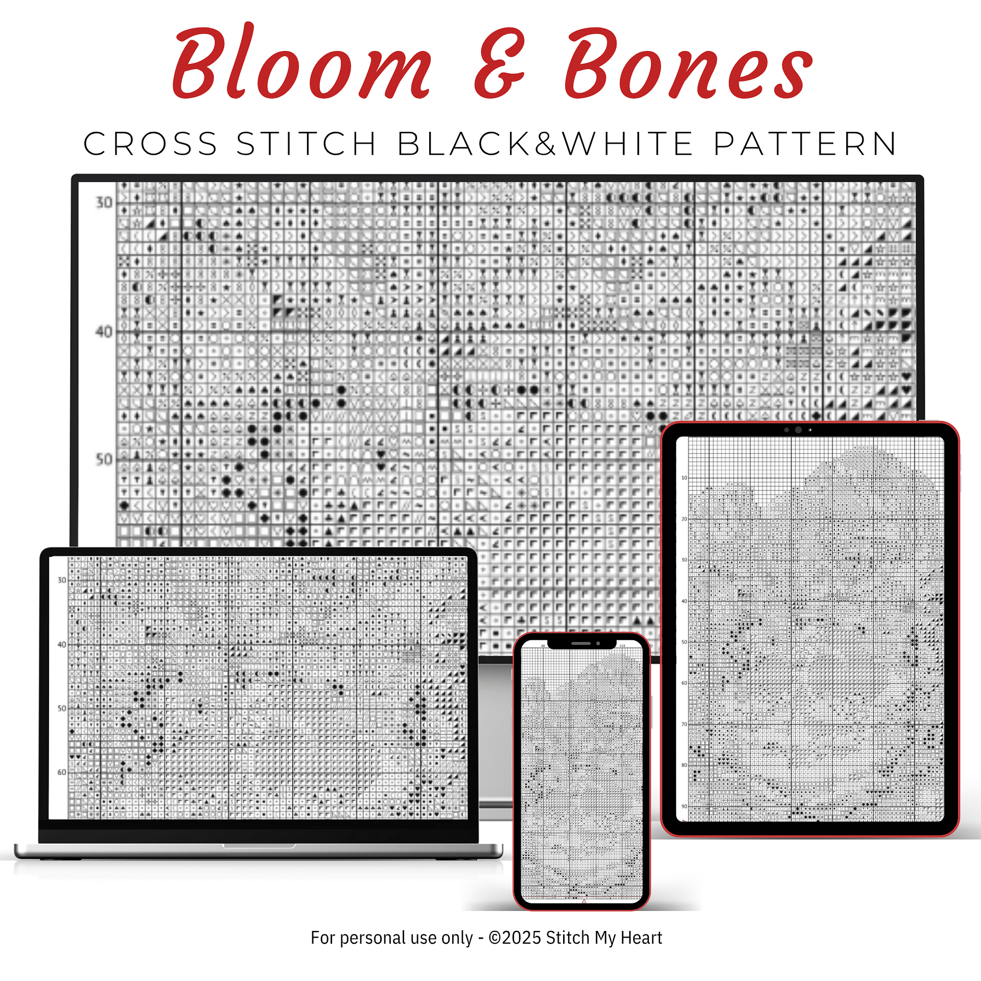Bloom & Bones Cross Stitch Pattern product image (4)