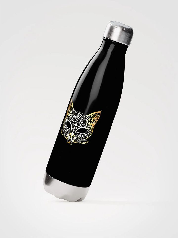 Regal Feline Gold Mask Stainless Steel Water Bottle product image (1)
