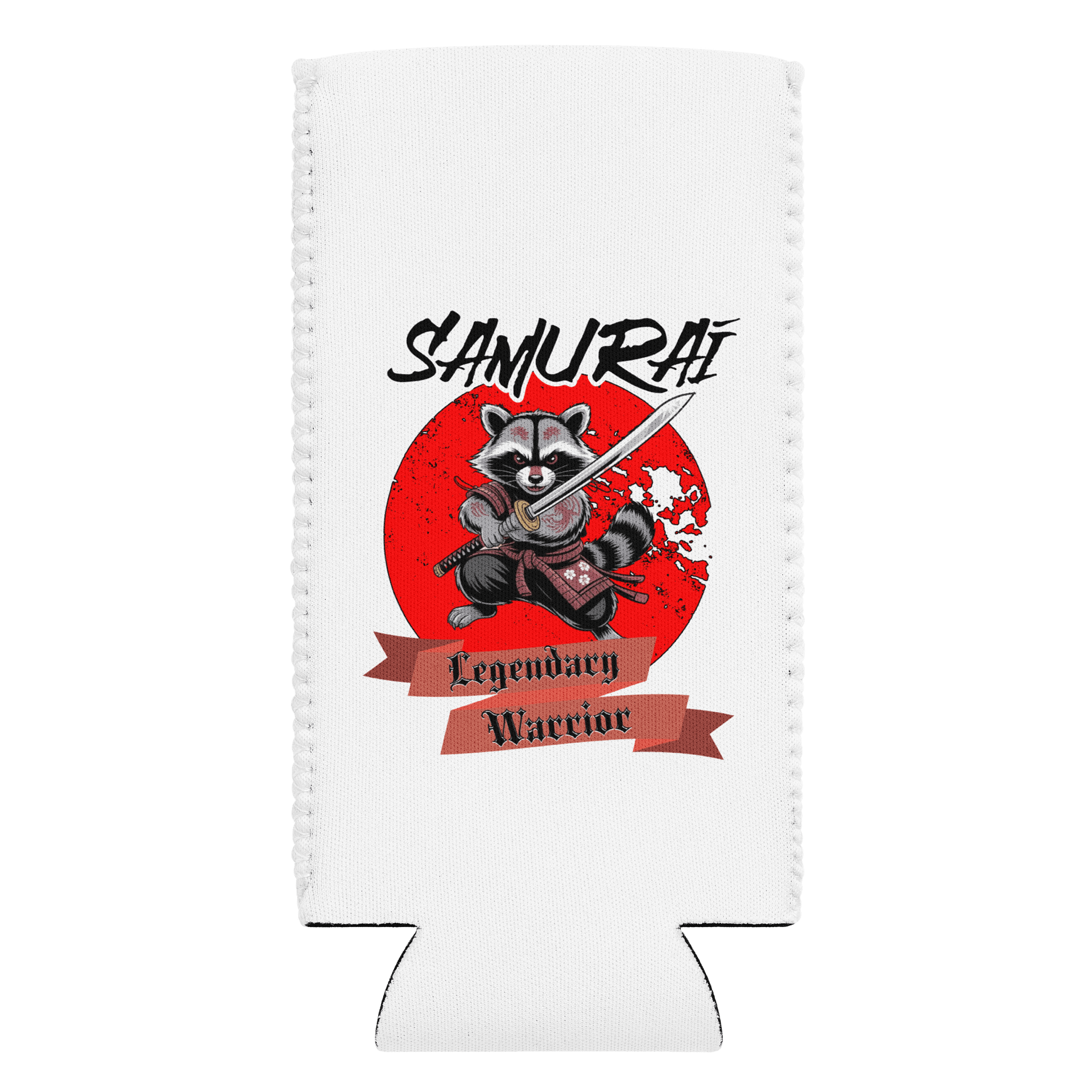 Samurai Legendary Warrior Raccoon Can Cooler product image (1)