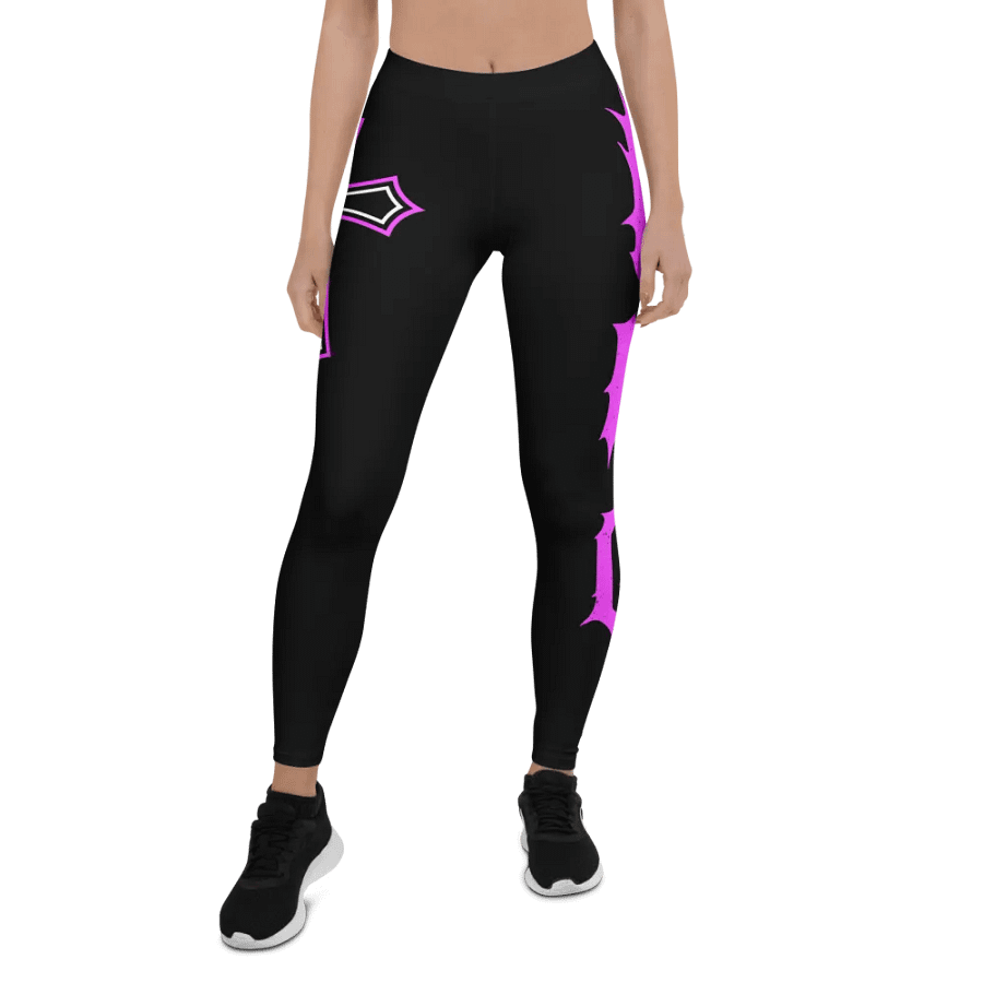 NRG Grunge Cross Yoga Pants (Black/Neon Pink) product image (1)