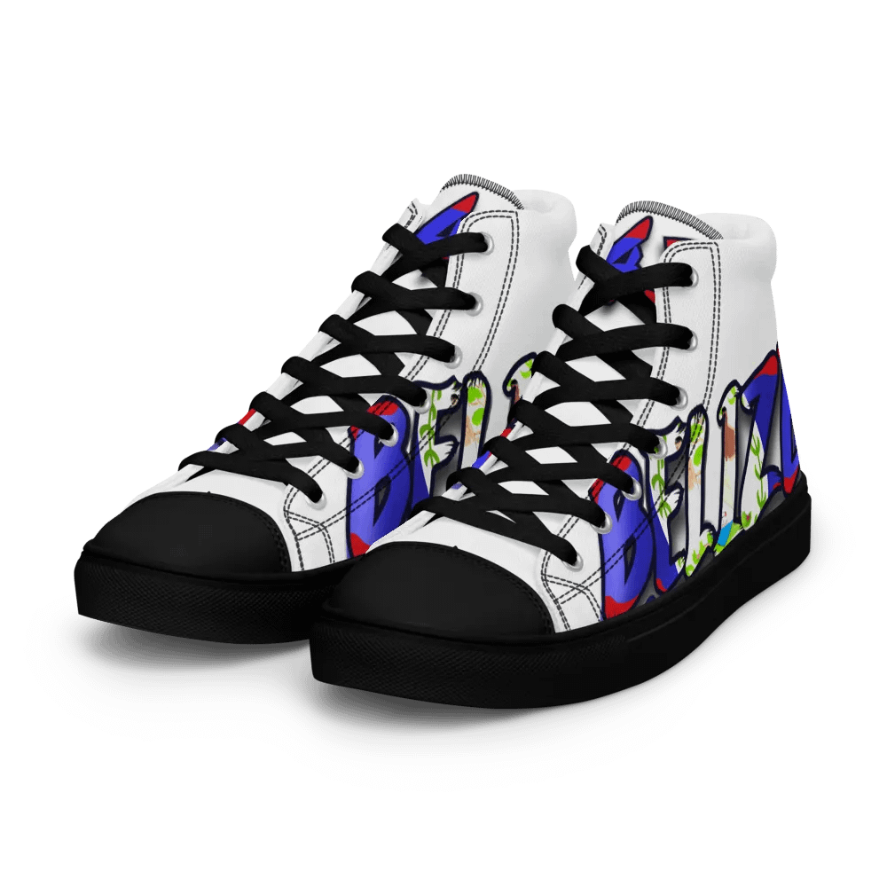 Belize @43 Independence Day Men's High Top Canvas Shoes product image (6)